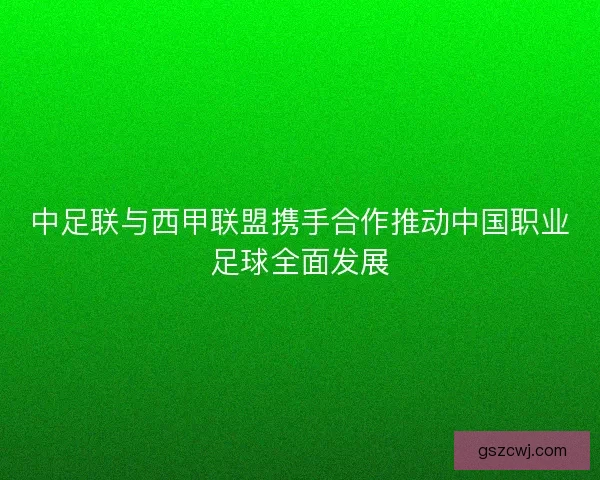 中足联与西甲联盟携手合作推动中国职业足球全面发展